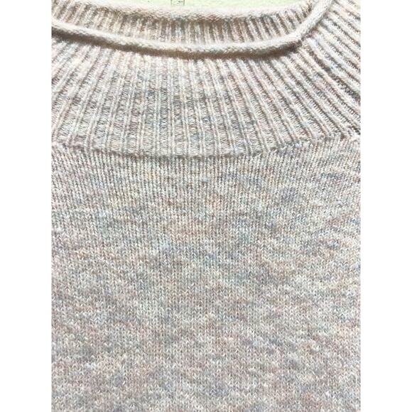 J Crew Roll Neck Pink Blue Cream Sweater Size L - Picture 1 of 8